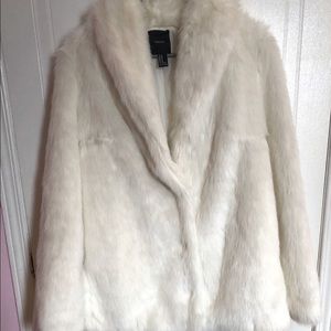 Forever 21 faux fur white jacket